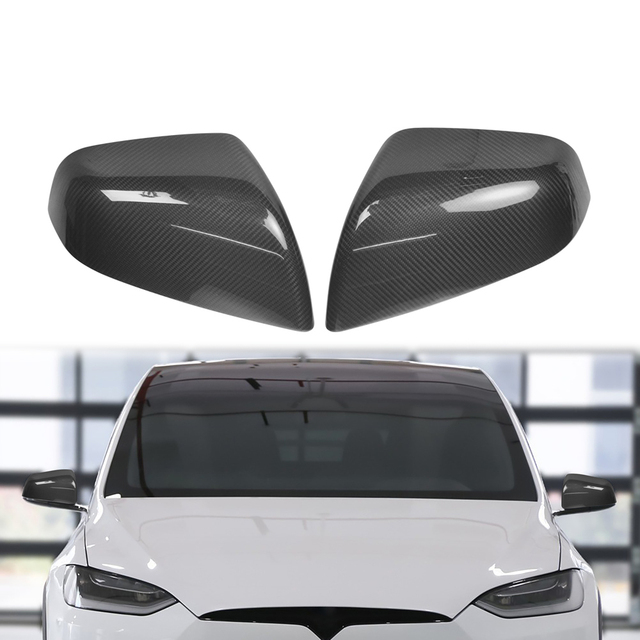 Dry Carbon Fiber Side Mirror Cover for Tesla Model X 2017 up Car Exterior Accessories