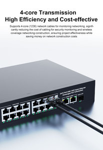 Switch PoE Gigabit 300W 24+2 ports 48V avec 2 ports Uplink 100Mbps, 24 ports 1 SPE Ethernet pour caméra CCTV - Product Image 4