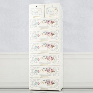 <span class=keywords><strong>Commode</strong></span> à 6 niveaux avec tiroirs de rangement Armoire organisateur de vêtements en <span class=keywords><strong>plastique</strong></span> à motifs floraux pour chambre à coucher 65cm - Product Image 6
