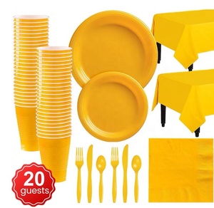Kiwi Vert Vaisselle En <span class=keywords><strong>Plastique</strong></span> <span class=keywords><strong>Kit</strong></span> et Fournitures Vaisselle <span class=keywords><strong>Jetable</strong></span> Pour 20 Personnes Comprend Une Table Couvre Plaque Tasses et Plus - Product Image 6
