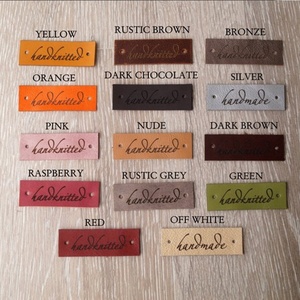 Custom Your logo Clothes <strong>Fake</strong> Leather Label Embossed logo Pu Leather Patch for Jeans - Product Image 3
