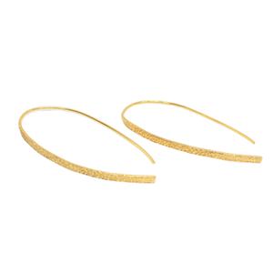Última colección Pendientes de aro martillados de Plata de Ley 925 Chapado en oro de 18 quilates Estilo llamativo minimalista para bodas y fiestas - Product Image 1