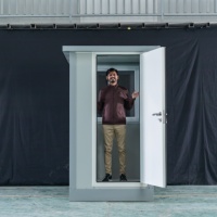 Cabine de toilettes préfabriquée portable, unité de toilettes mobiles avec lavabo pour les sites extérieurs