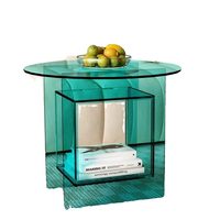 Table basse simple en acrylique et armoire d'angle, table basse décontractée avec étagère - Modèle de vitrine en acrylique, meubles en acrylique
