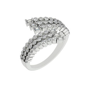 Anillo Ajustable Moderno con Diamantes en Oferta, Plata de Ley 925, Joyería para Mujer para Aniversario, Fiesta, Compromiso, Elegante - Product Image 3