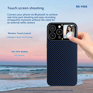 Étui de téléphone ultra-fin en fibre de carbone avec écran intelligent magnétique RK-Y40A à miroir d'écran, avec affichage météo, à faire soi-même - Product Image 4