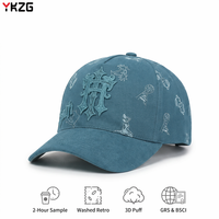 Casquette Snapback Décontractée et Tendance avec Broderie Gothique H Exclusive, Motif Oxford Dobby à Pois, Couronne Blanche Élégante et Visière en Daim Bleu