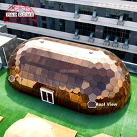 Dôme en verre ovale personnalisé RAXDOME de grande taille 12M*21M pour retraite et hébergement en glamping