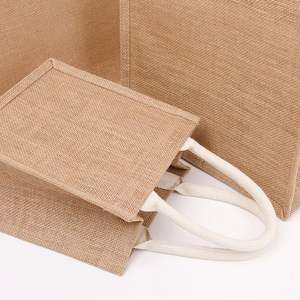 Hot Selling Custom Logo Printed Reusable Natural <b>Burlap</b> Jute Tote <b>Bag</b> Wholesale Shopping <b>Bags</b> - Product Image 3