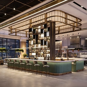 ร้านอาหารตกแต่งภายในแบบครบวงจร โชว์เฟอร์นิเจอร์ ออกแบบตกแต่งภายใน จัดแสดงสินค้าเชิงพาณิชย์ เคาน์เตอร์บาร์ ตกแต่งร้านค้า ปรับปรุงร้าน - Product Image 4