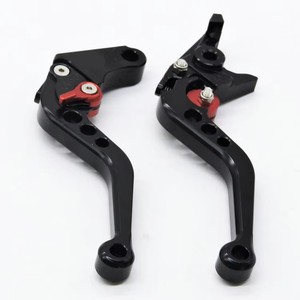CNC Aluminum 6 Adjustable Position Short Brake Clutch Levers Pair Universal Motorcycle Modified Handlebar Gold Color Wire EDM - Product Image 3