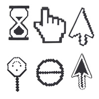 Outil d'ordinateur en émail broches curseurs cercle sablier pointeur main flèche Pixel broches barre d'outils revers Badge programmateur bijoux cadeau