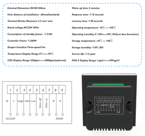 Ventilador de escape de ventilación de PVC inteligente con controlador de termostato, <span class=keywords><strong>control</strong></span> de aplicación WiFi, tipo de calefacción para el hogar o la oficina - Product Image 6
