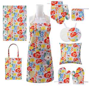 Ensemble de torchons de cuisine 100% coton, tablier personnalisé, maniques, coussin de cuisson, housse de coussin, décoration et utilisation à la maison - Product Image 1