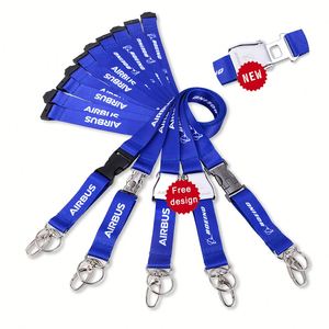 High Quality Personalized Custom Logo Aviation Neck Strap Silk Screen Printed <b>Polyester</b> Airline Air <b>Lanyard</b> for Staff - Product Image 4