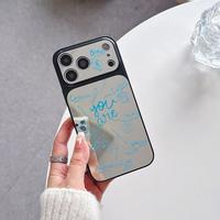 Coques de téléphone de luxe antichoc 2-en-1 style Ins avec miroir et impression personnalisée pour iPhone 15 16 17 Pro Max