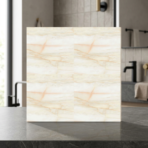 Carreaux de sol en céramique brillants en marbre blanc moderne 40x40cm, porcelaine émaillée pour la décoration intérieure de salle de bain - Product Image 4