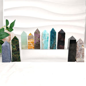 Varita de Cristal Curativa al por Mayor, Punta de Tetraedro, Cristal Natural Artesanal, Material Mixto, Cristal Artesanal para Decoración - Product Image 2