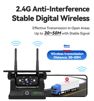 Caméra embarquée solaire sans fil AHD pour véhicules lourds, 2.4G, connectée à l'application, support magnétique puissant, vision nocturne infrarouge, caméra de recul