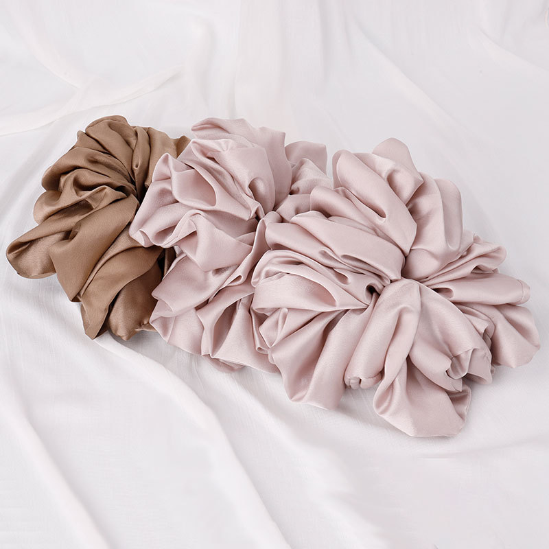 Oversized Silk Scrunchies для Hijab и Muslim, Satin Hair Extension, Satin Crepe, Malaysia