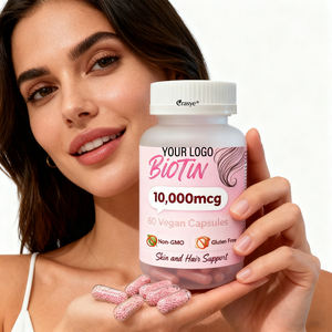 Capsule personalizzate di biotina OEM/ODM 10000mcg con olio di cocco biologico-biotina (vitamina B7) per la salute delle unghie di pelle e capelli - Product Image 1