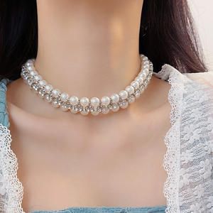 Collar de perlas, joyería para mujer, Gargantilla, fiesta, banquete, vestido, accesorio, collar elegante para mujer, cadena corta de clavícula - Product Image 2