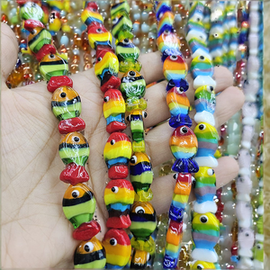 Yoya GP1020 Chic Cute Handblown Multi <b>Colored</b> Crystal Glaze Murano Lampwork Glass Fish <b>Beads</b> for Jewelry Making - Product Image 2