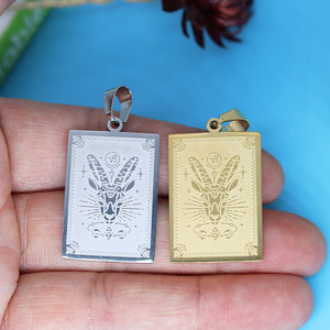 Qiandis nuovi accessori fai da te in acciaio inox per segni zodiacali capricorno - Product Image 1