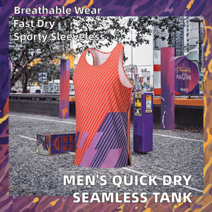 Custom Seamless <b>Men's</b> Running Singlet Quick Dry Breathable Sleeveless Tank Gym Workout <b>Vest</b> - Product Image 2