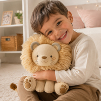 Peluche personnalisée Lion avec photo et design sur mesure pour cadeaux d'affaires et branding de jouets