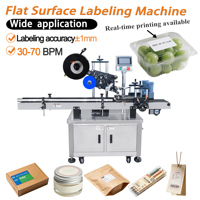 Machine d'étiquetage automatique de haute précision ±1 mm pour surfaces planes, applicateur d'étiquettes pour masques, sachets, cartons et couvercles