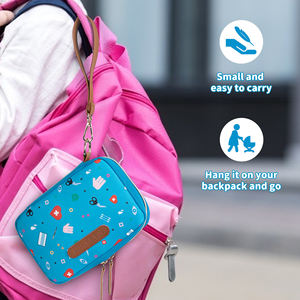 Nueva llegada lindo viaje de dibujos animados Nylon púrpura Mini botiquín de primeros auxilios para niños bolsas Kit médico portátil para mamás paquete verde completo - Product Image 6