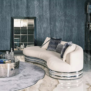 Divano moderno a curva contemporanea con struttura in acciaio inox arredamento per la casa divani Villa casa ufficio Hotel soggiorno mobili - Product Image 2
