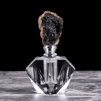 Flacons en verre avec cristal vide, motifs en pierre d'agate naturelle, cadeaux du Ramadan, ml