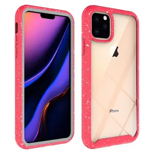 Full-body rugged slim colored dots decorate case for iPhone 11 pro Max hard acrylic case