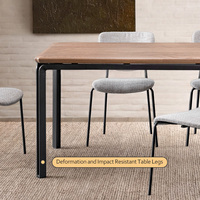 Table à manger moderne en bois de chêne massif pour la maison, le salon, l'appartement, l'hôtel