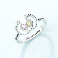 Großhandel S925 Sterling Silber Barfuß Fußring Personal isiert Graviert Jeder Name Birth stone Ring für Paare