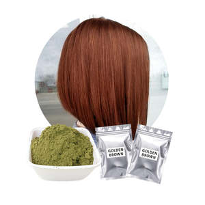 Coloration capillaire naturelle brun doré au henné, coloration capillaire semi-permanente, 100% couverture des cheveux gris, triple raffinage - Product Image 1