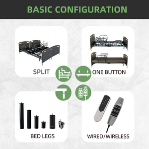 Camas ajustables plegables para personas mayores, cama de Hospital eléctrica individual para el cuidado del hogar, cama de masaje de <span class=keywords><strong>2</strong></span> motores, litera médica, venta al por mayor - Product Image 3