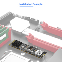 بطاقة توسعة M.2 NVMe Key-M إلى USB 3.2 من النوع E بسرعة 20 جيجابت في الثانية مع شريحة ASM3242 ومحول للوحة الأمامية USB-C مع مصدر طاقة SATA