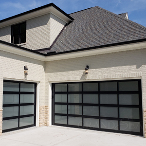 <span class=keywords><strong>Porte</strong></span> de <span class=keywords><strong>garage</strong></span> sectionnelle industrielle à vue complète transparente, automatique, à cadre en aluminium et verre, pour extérieur - Product Image 2