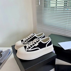 Zapatillas de plataforma de lona con cordones, diseño de dientes de sierra verticales, estilo casual, para mujer, novedad 2026 - Product Image 2