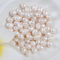 Vente directe d'usine, perles d'eau douce en vrac de couleur naturelle, blanc rose, 7-8 mm, forme de riz