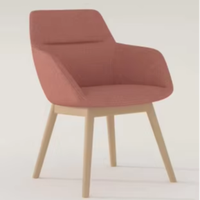 Chaise de salle à manger en microfibre rose avec base pivotante à 5 étoiles et structure en bois rembourrée, design moderne pour la maison, l'hôtel, l'appartement