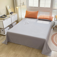 Ensemble de drap-housse personnalisé en gros housse de couette imprimée de couleur unie de quatre pièces pour la saison d'automne