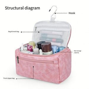 Large Capacity Travel Cosmetic <b>Bag</b> with Mesh Pocket - Product Image 4