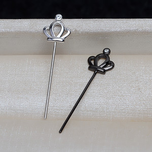 Accesorio Versátil de Plata S925 con Forma de Varita Mágica y Corona para Abalorios Barrocos, Soporte Hueco para Cuentas, Fornituras de Joyería 4056 - Product Image 2