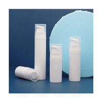 Flacon pompe airless en plastique PP de 5 ml, 10 ml, 15 ml, petit format, avec impression sérigraphique pour sérum et lotion de soin de la peau