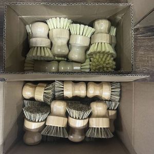Hot Sale Sisal Dishes <b>Scrub</b> <b>Brush</b> with Bamboo Handle - Product Image 5