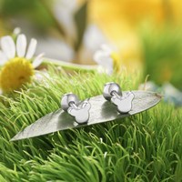 Boucles d'oreilles en argent Sterling 925, sans Nickel, hypoallergénique, pour enfant, 5A, CZ, zircone cubique, souris